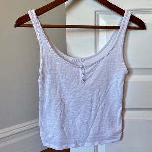 Ribbed White Tank